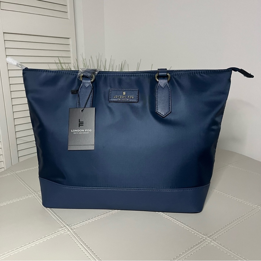 London Fog Deep Blue Carryall Tote